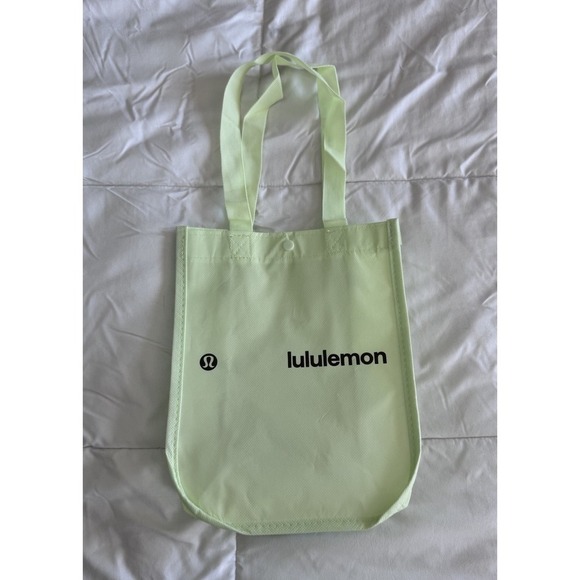 lululemon athletica Handbags - New Lululemon Small Reusable Shopping Tote Bag Logo Green 2025 Limited Edition